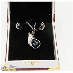 CRYSTAL FASHION DARK BLUE NECKLACE