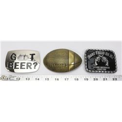 LOT OF THREE NEW BELT BUCKLES