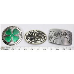 LOT OF THREE NEW BELT BUCKLES