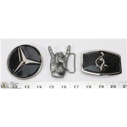 LOT OF THREE NEW BELT BUCKLES