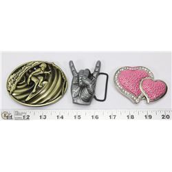 LOT OF THREE NEW BELT BUCKLES