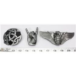 LOT OF THREE NEW BELT BUCKLES