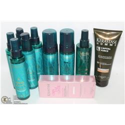 BAG OF ASSORTED HAIR TREATMENTS & CONDITIONERS