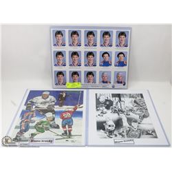 LOT OF 3 WAYNE GRETZKY LAMINATED PRINTS.