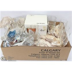 17PC LUMINARE ROSE GLASSWARE