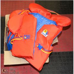 3 CHILDRENS LIFE JACKETS