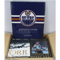 LOT OF 7 HOCKEY BOOKS INCLUDING BOBBY ORR,