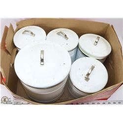LOT OF 5 KITCHEN CANISTERS