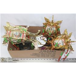 BOX OF 3 VINTAGE CHINESE LAMPS & OTHER VINTAGE