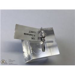 23) 10KT WHITE GOLD DIAMOND W/ SIDE DIAMONDS RING