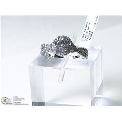 5) 10KT WHITE GOLD DIAMOND & SIDE DIAMOND RING