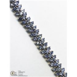 44) STERLING SILVER TANZANITE BRACELET