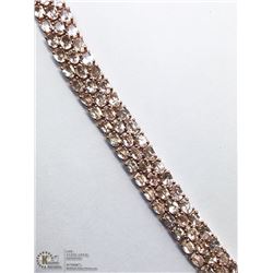 49) STERLING SILVER MORGANITE BRACELET