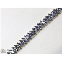 12) STERLING SILVER TANZANITE BRACELET