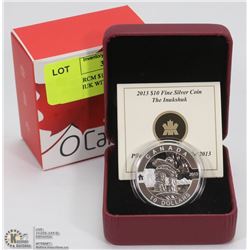 7) 2013 RCM $10 FINE SILVER COIN INUKSHUK WITH