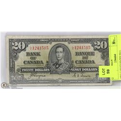 1937 CANADIAN $20 BILL