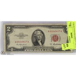 US 1953 A SERIES RED SEAL $2 BILL