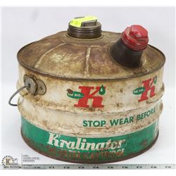 VINTAGE KRALINATOR GAS CAN