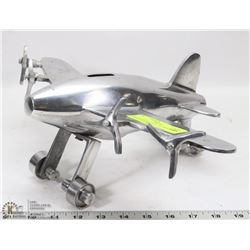 MID CENTURY CAST ALUMINUM AERO PIGGY BANK