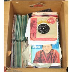 BOX OF OVER 300 ROCK AND POP 45’S