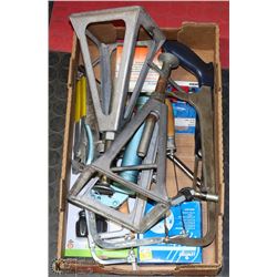 BOX OF MISCELLANEOUS TOOLS.