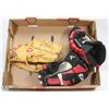Image 1 : BOX W HOCKEY AND LEATHER BASEBALL GLOVE