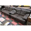Image 1 : DARK BROWN LEATHERETTE SOFA & LOVE