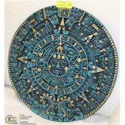 TEAL WITH GOLD TONE ACCENTING MAYON THEMED WALL