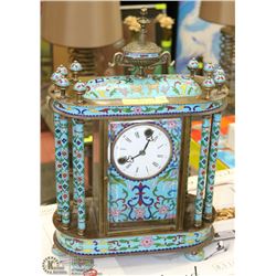 ORNATE DECORATIVE HAND PAINTED MANTLE CLOCK