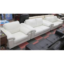 3PC LEATHER LIVING ROOM SUITE, (88X36, 68X36,