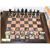 Image 1 : STONE CHESS BOARD WITH ROMAN THEMED PIECES, WITH