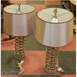 PAIR OF COIL STYLED TABLE LAMPS 30" TALL