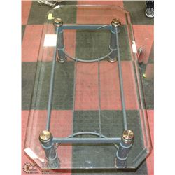 GREY AND BRASS COLOR GLASS TOP COFFEE TABLEE