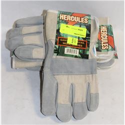 4 PAIRS OF HERCULES SPLIT-LEATHER TYPE WORKGLOVES