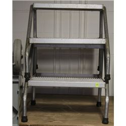 GROUP OF TWO 4-POINT, 2 FT METAL STEPS