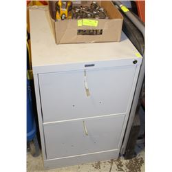 2 DRAWER FILING CABINET + RUBBERMAID CART