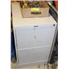 Image 1 : 2 DRAWER FILING CABINET + RUBBERMAID CART