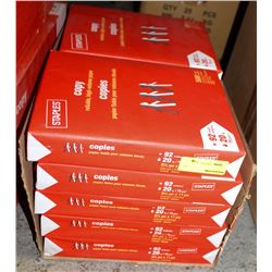 CASE OF 8.5 X 11 STAPLES BRAND COPY PAPER