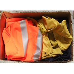 MISC. BOX OF SAFETY AND RAINGEAR