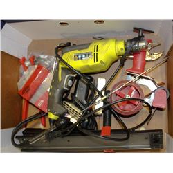 FLAT OF MISC TOOLS INCL DRILL BITS.