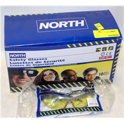 BOX OF 10 NEW NORTH SAFETY GLASSES