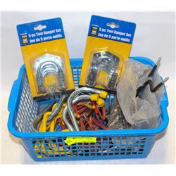 BLUE TOTE OF MISC. HANGERS