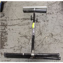 PAIR OF PIPE ROLLERS & FOLDING FOAM BENCH