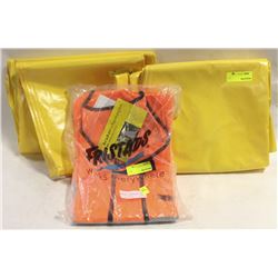 LOT OF ASSORTED SAFETYWEAR: 2 BIBS & HI-VIZ SAFETY