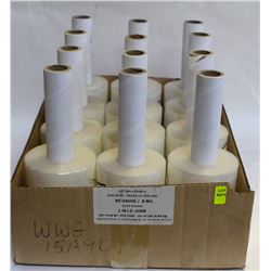 12 ROLLS OF CLEAR-STRETCH WRAP, 80 GAUGE