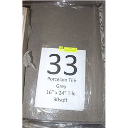 PALLET #33) LOT OF PORCELAIN TILE GREY 16"X24"