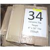 Image 1 : PALLET #34) LOT OF CERAMIC TILE TAUPE  4"X16"