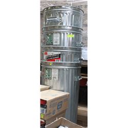 4 ALUMINUM GARBAGE CANS