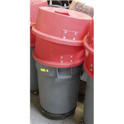 SINGLE BRUTE WASTE BIN WITH DOLLY AND 2 CATCH ALL