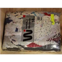 10LB BUNDLE OF OFF WHITE SHOP RAGS